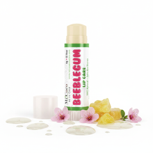 Load image into Gallery viewer, Close-up of Beeblegum Lip Care balm tip with natural coconut oil and beeswax ingredients